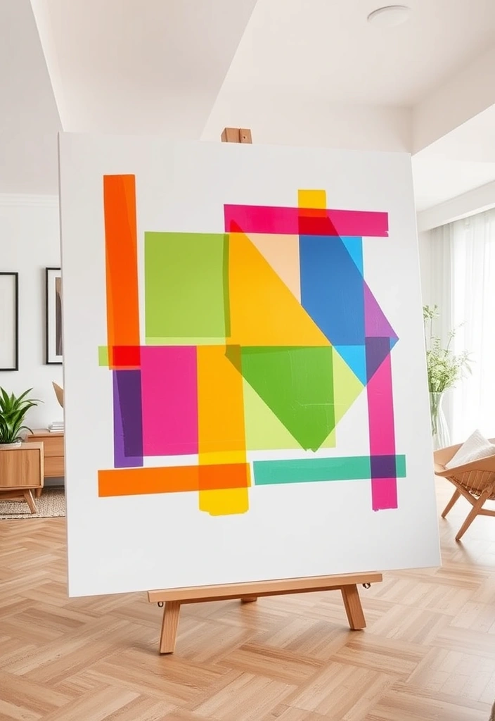 14 DIY Wall Art Projects That'll Impress Your Guests (You Won't Believe How Easy #6 Is!) - 6. Painted Geometric Wall Art (You Won't Believe How Easy This Is!)